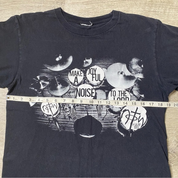 Vintage Y2K Not of This World Psalms Jesus T Shirt Drummer Size Medium Mens - Picture 5 of 13
